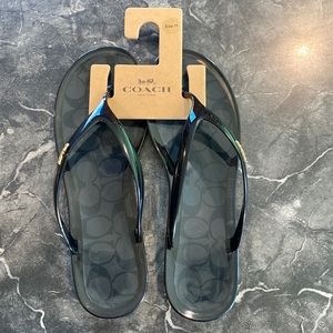 Coach size 11 women’s black flip flop jelly sandals
